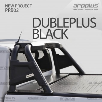Защитная дуга "Double Plus Black" для Toyota HiLux (70 мм, цвет черный) 2015-